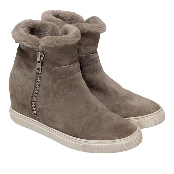 Steve Madden Cacia Leather Hidden Wedge Boots - Picture 4 of 16